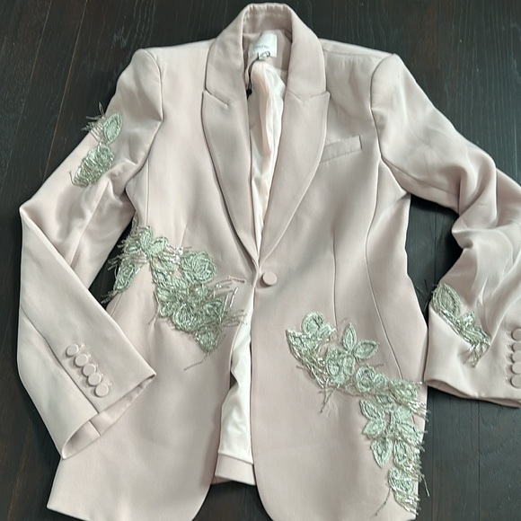 CINQ SEPT EMBELLISHED BLAZER PINK SALT - Picture 2 of 4